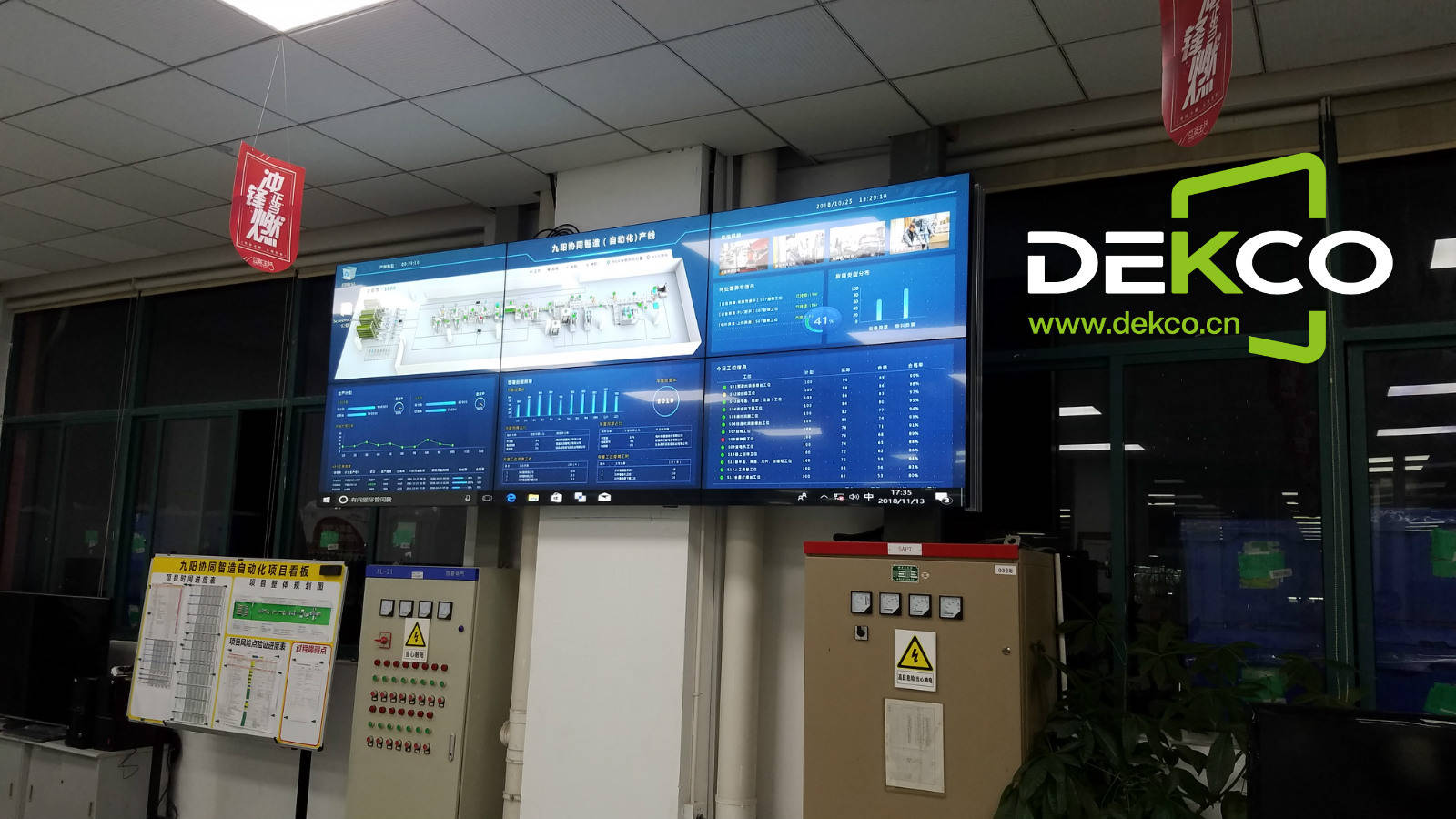 军工企业车间超大尺寸电子看板及55寸液晶拼接屏解决方案